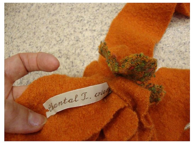 Autre Marque Santal T. créations Gürtel aus orangefarbener Wolle Braun Grün - Ansicht 3