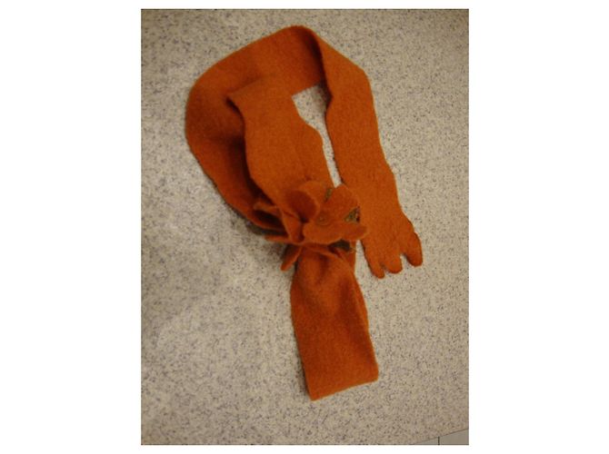 Autre Marque Santal T. créations Gürtel aus orangefarbener Wolle Braun Grün - Ansicht 4