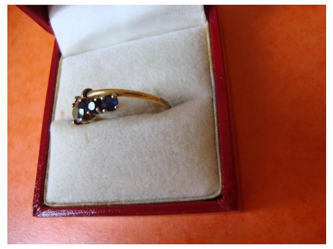 Autre Marque Gelbgoldring mit Saphiren, offenes Design Blau Golden - Ansicht 3