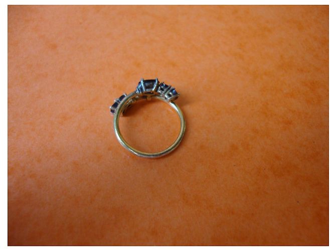Autre Marque Gelbgoldring mit Saphiren, offenes Design Blau Golden - Ansicht 4
