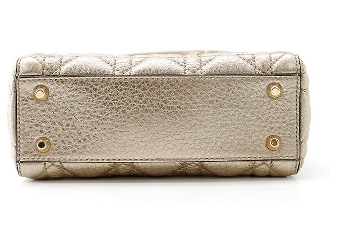 Borsa Christian Dior Lady Mini Cannage D'oro - vista 3