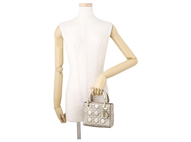 Borsa Christian Dior Lady Mini Cannage D'oro - vista 5