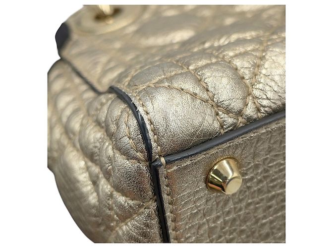 Borsa Christian Dior Lady Mini Cannage D'oro - vista 8
