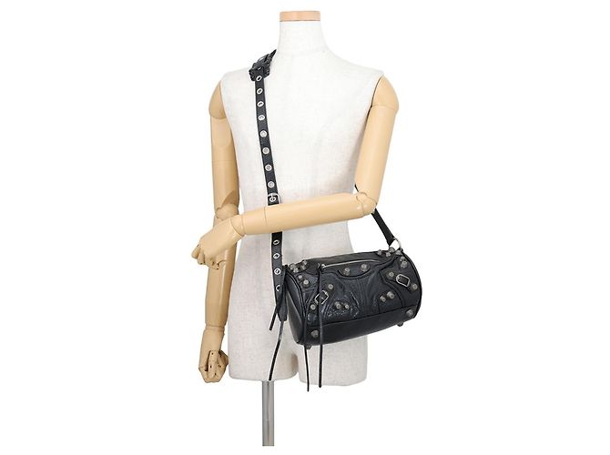 Borsa a tracolla cilindrica Balenciaga Lucagol Nero - vista 4