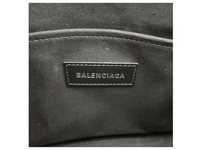 Borsa Balenciaga Hardware Canvas Leather Nero Giallo - vista 14