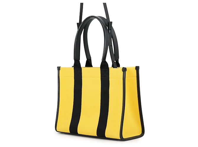 Borsa Balenciaga Hardware Canvas Leather Nero Giallo - vista 2