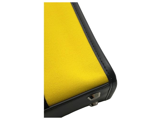 Borsa Balenciaga Hardware Canvas Leather Nero Giallo - vista 9