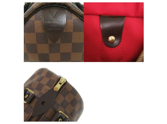 Borsa Louis Vuitton Speedy 25 Damier Marrone Damier ebene - vista 9