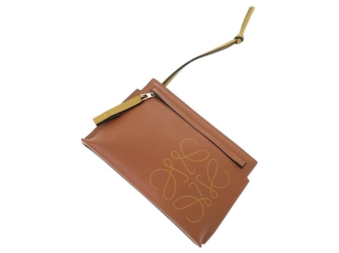 Pouch Loewe Anagram T Marrone - vista 5