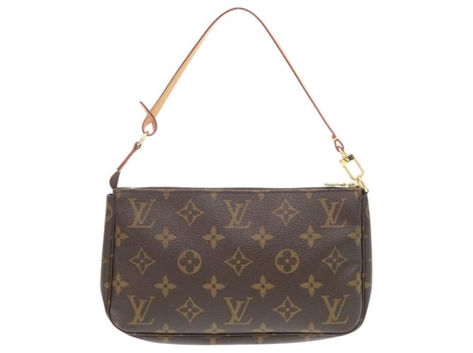 Borsa Louis Vuitton Pochette Accessoires Monogram Marrone Monogramma - vista 3