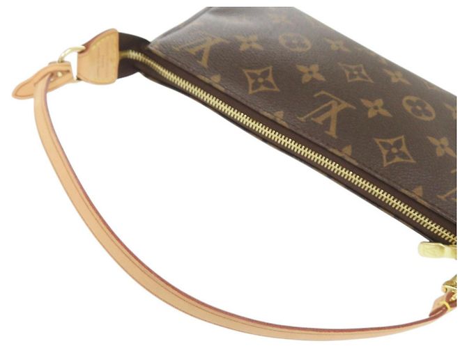 Borsa Louis Vuitton Pochette Accessoires Monogram Marrone Monogramma - vista 7