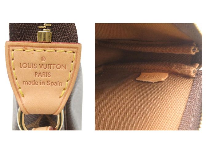Borsa Louis Vuitton Pochette Accessoires Monogram Marrone Monogramma - vista 9
