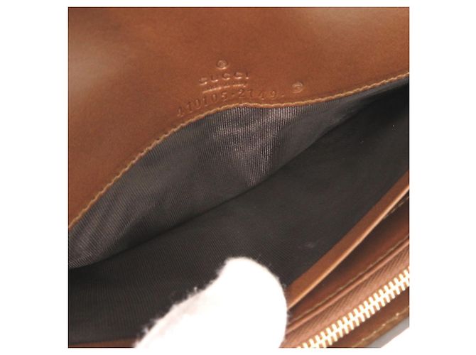 Gucci GG Supreme Leder-Langbrieftasche Braun Beige - Ansicht 8