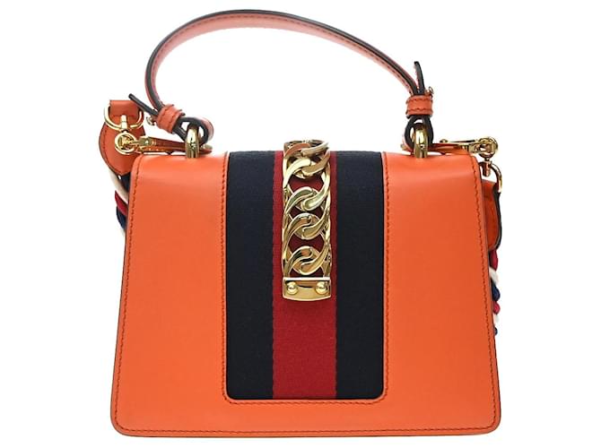 Gucci Sylvie Leather Small Arancione - vista 2