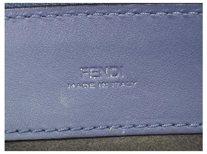 Borsa Convertible Fendi DotCom in Pelle Medium Blu - vista 5