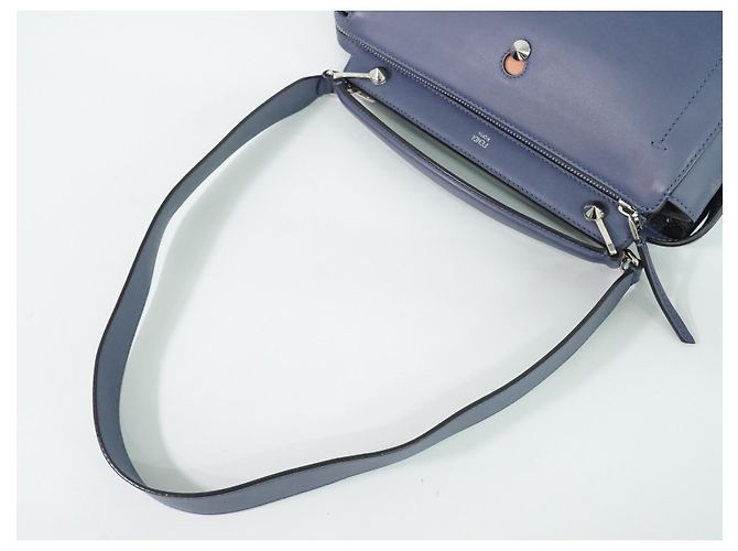 Borsa Convertible Fendi DotCom in Pelle Medium Blu - vista 7