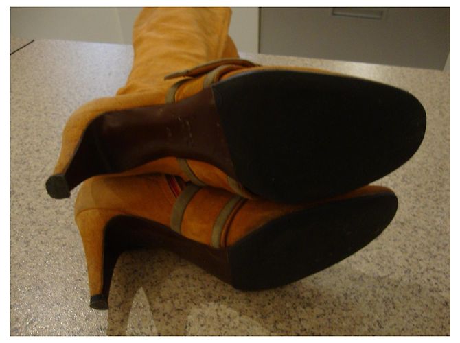 Botas altas Michel Vivien de ante naranja con hebilla - vista 10