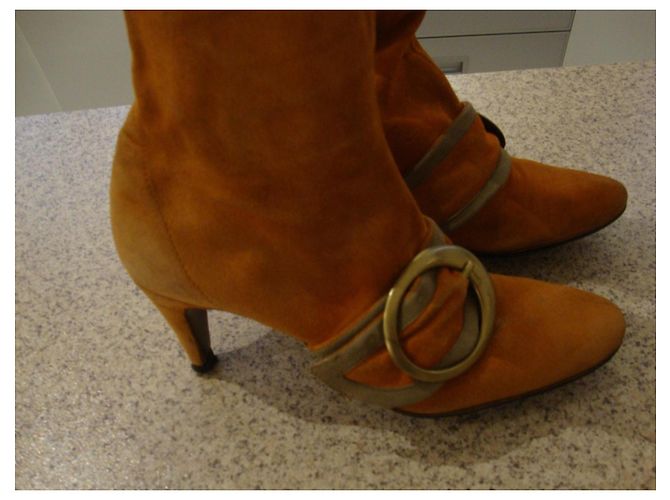 Botas altas Michel Vivien de ante naranja con hebilla - vista 7