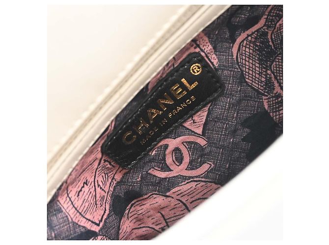 Chanel Vintage CC Turnlock Flap Leather Bianco - vista 4
