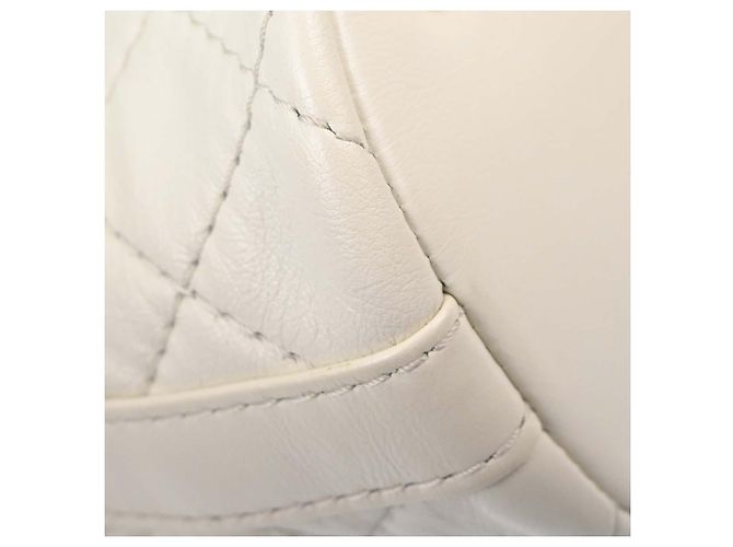 Chanel Vintage CC Turnlock Flap Leather Bianco - vista 7