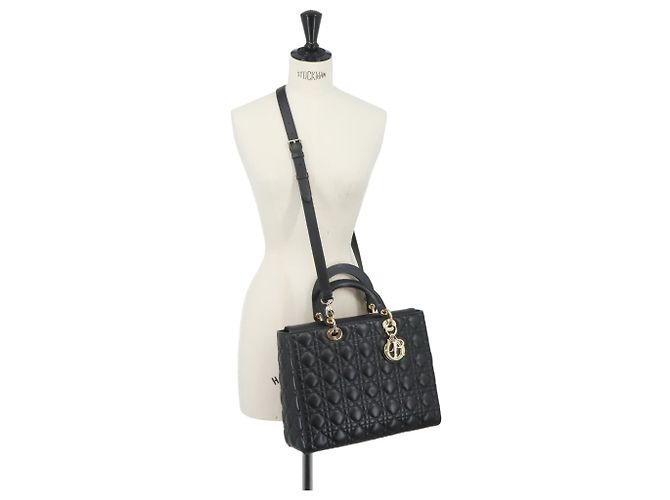 Borsa Christian Dior Cannage Lady Large Nero - vista 11