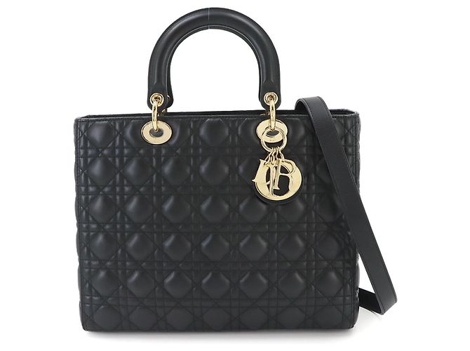 Borsa Christian Dior Cannage Lady Large Nero - vista 2