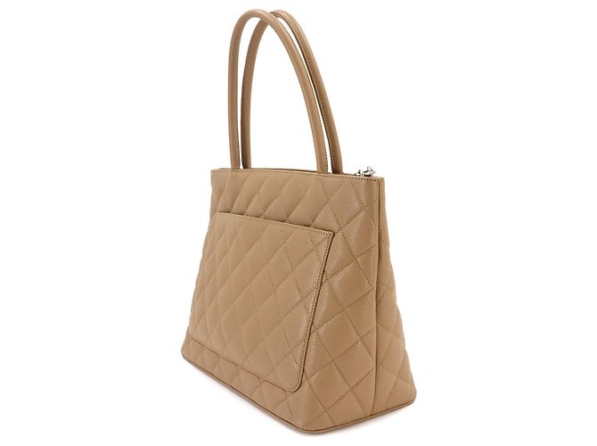 Borsa Tote Chanel Medallion Beige - vista 3