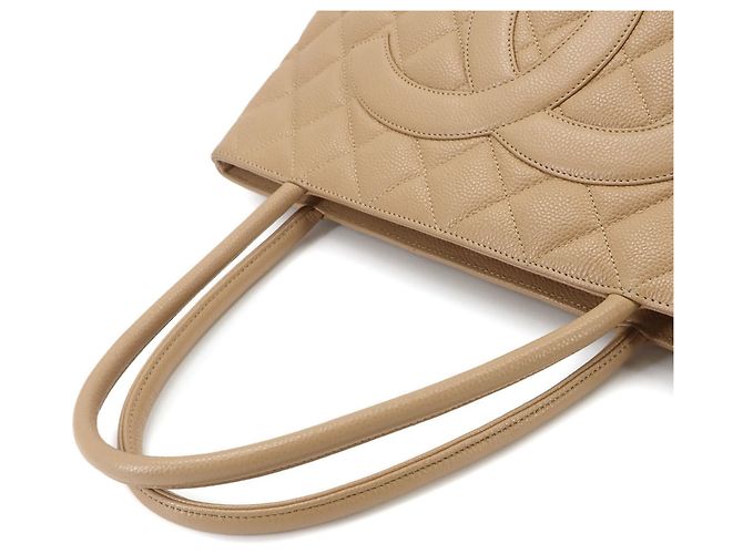 Borsa Tote Chanel Medallion Beige - vista 5