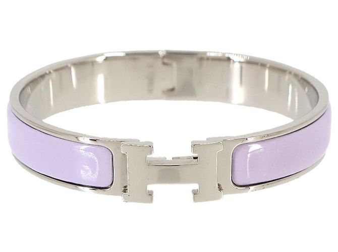 Bracciale Hermès Clic H GM Argento Porpora - vista 2