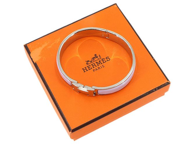 Bracciale Hermès Clic H GM Argento Porpora - vista 3