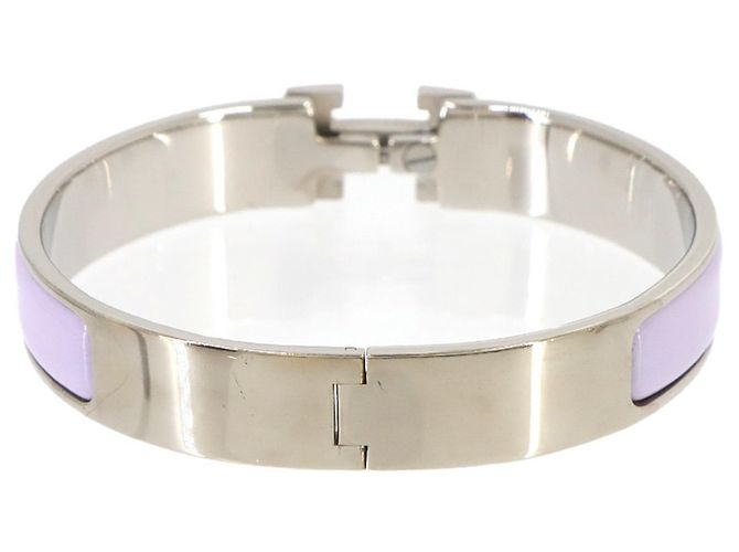 Bracciale Hermès Clic H GM Argento Porpora - vista 4
