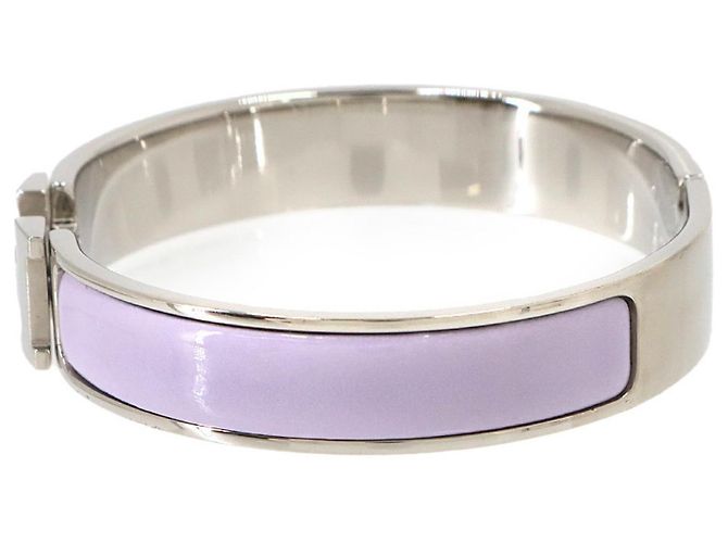 Bracciale Hermès Clic H GM Argento Porpora - vista 5