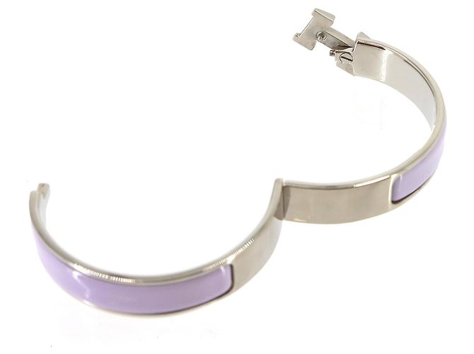 Bracciale Hermès Clic H GM Argento Porpora - vista 6