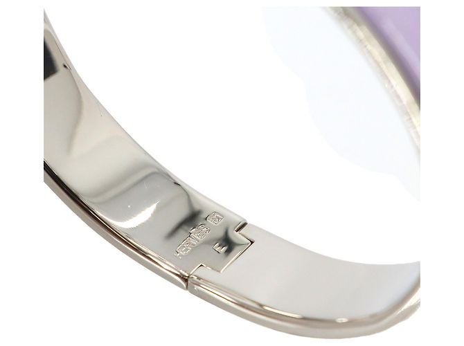 Bracciale Hermès Clic H GM Argento Porpora - vista 7