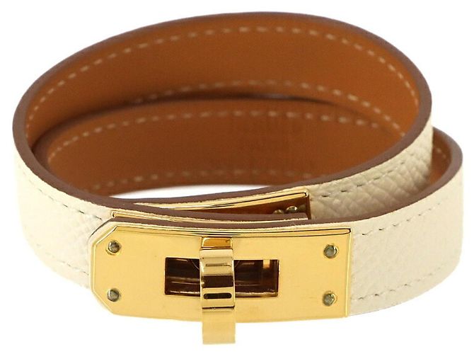 Hermès Bracciale Hermes Kelly Double Tour Bianco - vista 2