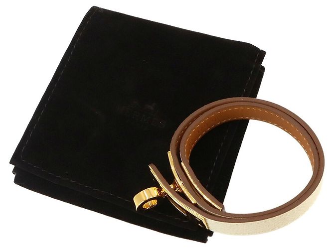 Hermès Bracciale Hermes Kelly Double Tour Bianco - vista 3