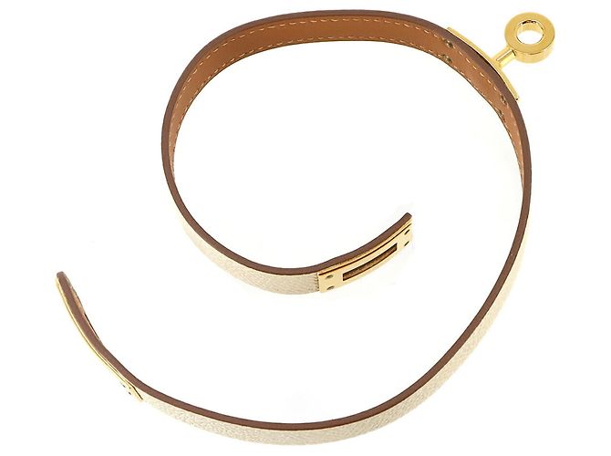 Hermès Bracciale Hermes Kelly Double Tour Bianco - vista 6