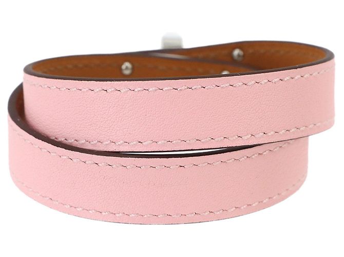 Hermès Bracciale Hermes Kelly Double Tour Argento Rosa - vista 4