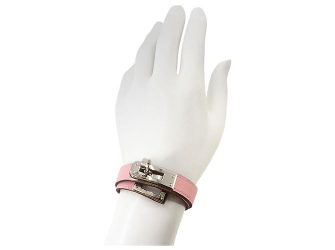Hermès Bracciale Hermes Kelly Double Tour Argento Rosa - vista 7