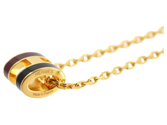 Hermès Collana Hermes Mini Pop H Rocabar Nero D'oro Bordò - vista 4
