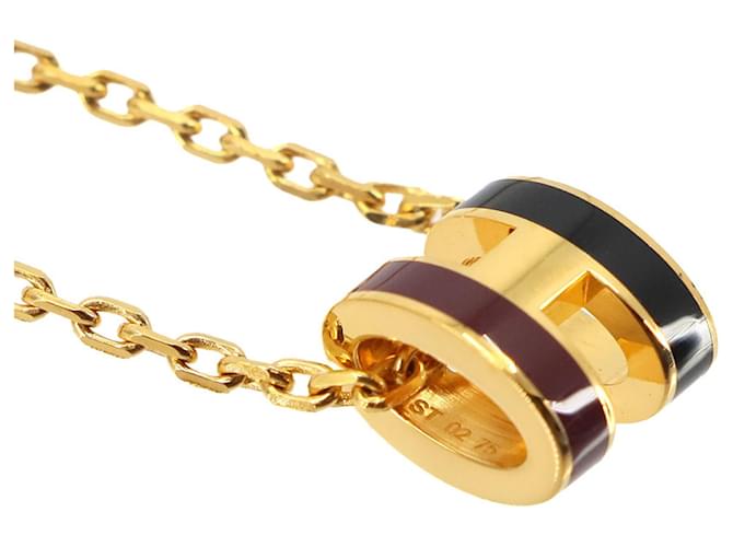 Hermès Collana Hermes Mini Pop H Rocabar Nero D'oro Bordò - vista 5