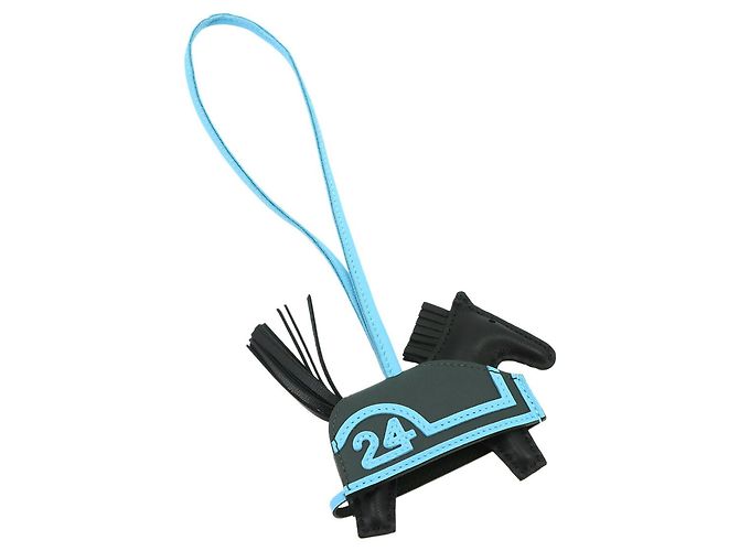 Hermès Hermes Rodeo Robeo 24 PM Handbag Charm Nero Blu chiaro - vista 3