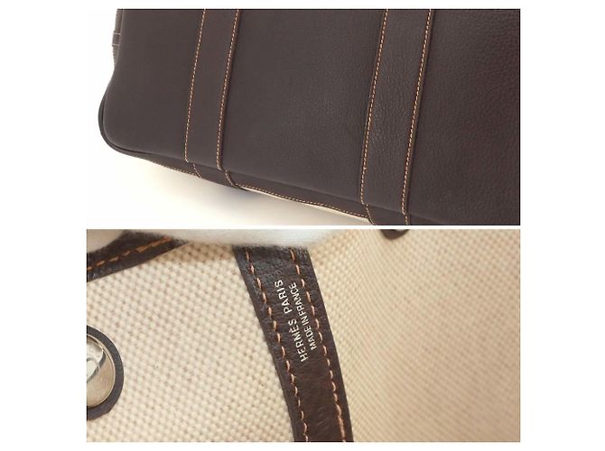 Hermès Borsa Tote Hermes Garden 36 PM Marrone - vista 10