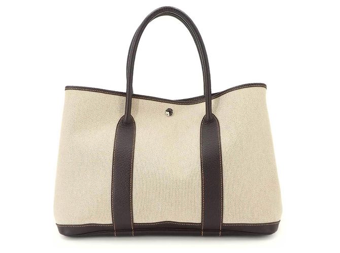 Hermès Borsa Tote Hermes Garden 36 PM Marrone - vista 2
