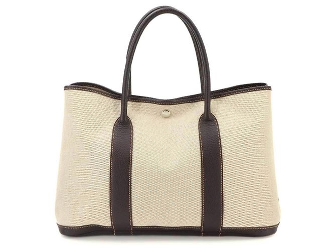 Hermès Borsa Tote Hermes Garden 36 PM Marrone - vista 3