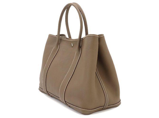 Hermès Borsa Hermes Garden PM Tote Taupe - vista 3