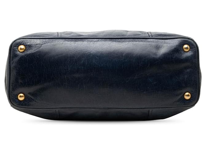 Borsa Prada Vitello Shine Blu navy - vista 3