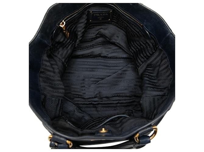 Borsa Prada Vitello Shine Blu navy - vista 4