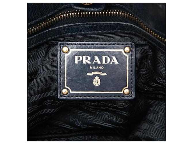 Borsa Prada Vitello Shine Blu navy - vista 5