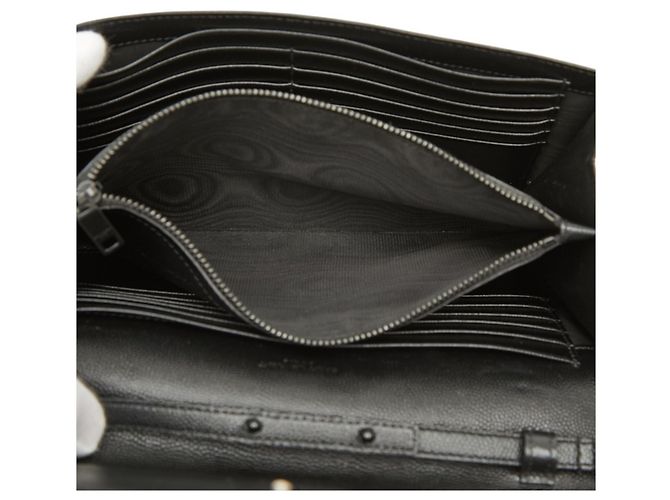 Borsa a tracolla con catena Saint Laurent Cassandra Envelope Nero Bianco - vista 11
